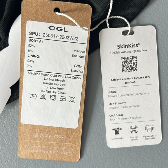 NWT OGL Eco-SkinKiss® Airy Square Neck Side Ruched Brami Tank - Black Size L - Picture 5 of 10